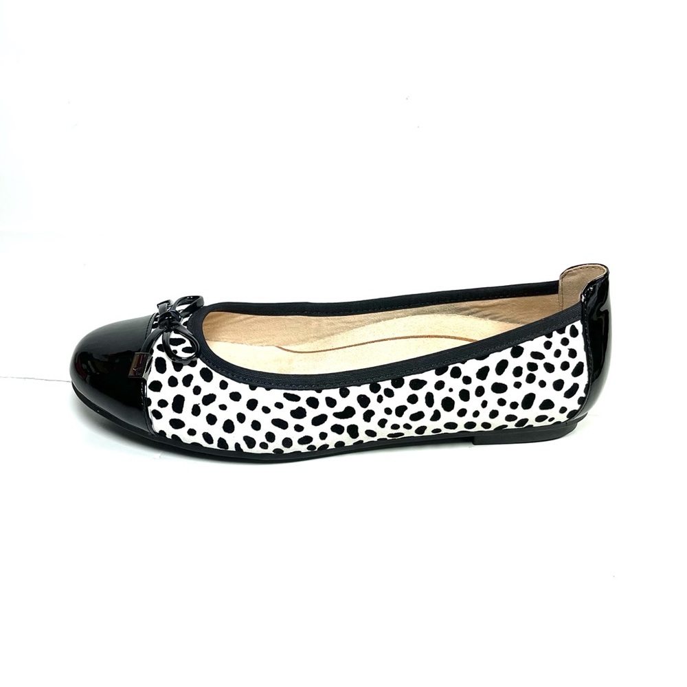 Vionic Minna Spot Women’s Ballet Flats Cap Toe Black/White Polka Dot Size 6.5